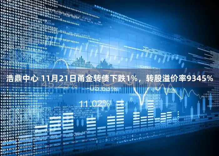 浩鼎中心 11月21日甬金转债下跌1%，转股溢价率9345%